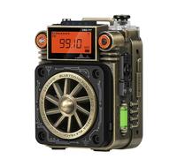 Cuifati Multiband Radio Portable Shortwave Receiver with FM AM SW WB Bluetooth 5.2 TF Card Playback 6 EQ Modes SOS Alarm Type C Charging for Outdoor Camping Hiking Emergency (Bronze)