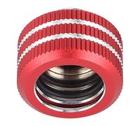 Cuifati PC Water Cooling Hard Tube Fittings 14mm G1/4 Thread, Inner Hex Compression Fittings with 3 Pre-Installed O Rings, Brass Computer Water Cool System in 5 Colors for Sealed (Red)