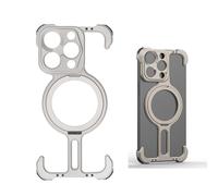 Cuifati Phone Frameless Case for IOS 15 Pro, Magnetic Stand Shockproof Ultra Thin Protective Cover for IOS 15 Pro, with Adjustable Angles, Signal Retention and Wireless Charging Support