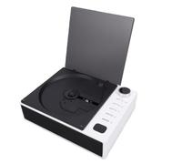 Cuifati Portable CD Player FM Radio Bluetooth Speaker with Remote Control for Home Office Yoga (White)