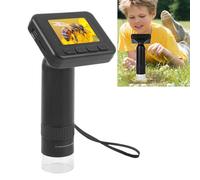 Cuifati Portable Digital Microscope, 50-1000X Magnification Handheld USB Microscope with 2 Inch LCD Screen and 8 LED Lights, for Kids Adults to Explore Plants Jewelry Stamps