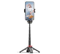 Cuifati Portable Selfie Stick with 360 Rotatable Phone Holder Adjustable Phone Mount 360° Rotation Grip 41cm Tripod Built in Fill Light & Remote for Content Creators Travel