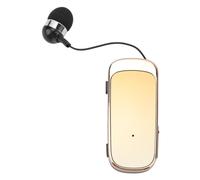 Cuifati Retractable Clip On Bluetooth Headphones V5.2, Wireless Collar Headset with LED Battery Display, Fast Charge 20H Playtime Hands-free Earpiece with Microphone for Cell Phone (Gradient Yellow)