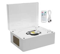 Cuifati Retro CD Player, Bluetooth Desktop CD Players with Remote Control Clear Sound Quality, Stereo Sound Portable CD Player, for Home Car (White Wood Grain Color)
