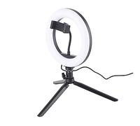 Cuifati Selfie Ring Light 20cm, 3 Color 1200LM LED Ring Light with Tripod Stand, 2800K-6500K Arc Fill Lamp for Makeup Photography, Video Recording Live Streaming