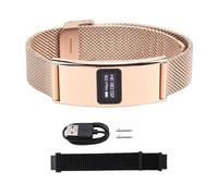 Cuifati Slim Multifunction Wearable Activity Fitness Tracker Band, Smart Bracelet with Real Time Data Sync for and IOS, Calls and Call Alerts, and 30 Days Standby IPX8 (Gold)