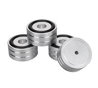 Cuifati Speaker Isolation Spike Stand Foot, 4pcs 40x20mm Aluminum Speaker Isolation Feet Pad, Anti Slip Rubber HiFi Turntable Isolation Feet, for DAC Amplifier Recorder Meter(Silver)