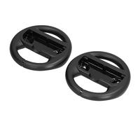 Cuifati Steering Wheel for Steering Wheel Handle Controller with 2 Steering Wheels The Soft Rubber Pad Helps to Hold and Protect Suitable for Adults and Children (Black)