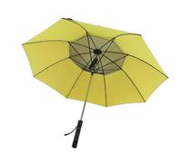 Cuifati Sun Umbrella with Misting Fan, Portable 8 Ribs Cooling Umbrella Misting Fan, USB Rechargeable Travel Umbrellas Foldable, for Outdoor Hot Summer Use (Yellow Black)