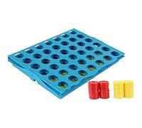 Cuifati Traditional Four Chess Tabletop Board Game Educational Toy for Children Retro Interplay Games Blue Plastic 6x5x5 Inches