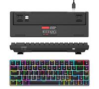 Cuifati Tri Mode Wireless Mechanical Keyboard, Silent Hot Swappable Red Switch with Dynamic RGB, Bluetooth 2.4G Wired Connectivity, Compact Keyboard for Gaming Office (Black 3 Mode)