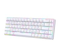 Cuifati Tri Mode Wireless Mechanical Keyboard, Silent Hot Swappable Red Switch with Dynamic RGB, Bluetooth 2.4G Wired Connectivity, Compact Keyboard for Gaming Office (White 3 Mode)
