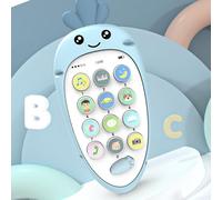 Cuifati Turnip Shaped Play Phone Interactive Toy Teething Phone Toy ABS Silicone Material for Baby's Little Hands (Blue)