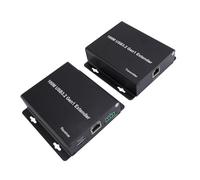 Cuifati USB 3.2 Extender Over Ethernet, 4 Port USB 3.2 Gen 1 Extender Kit with Transmitter Receiver, for PC Webcam Security Camera System Up to 100m 5Gbps (UK Plug)