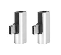 Cuifati USB C Charger Adapter 2 in 1, 2PCS Type C Power Splitter for Charging & Music, Aluminum T Type Connector for P20 P10 Pro Mate 10, Z17, Mote Z, Fast Charging 2A (Silver)