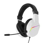 Cuifati USB Gaming Headset with Microphone 7.1 Surround Sound Noise Cancelling Headphones with RGB Lighting 40mm Drivers Memory Foam Ear Cushions for PC Call Center Online Classes (White)