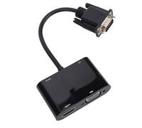 Cuifati VGA to Adapter VGA to HD Multimedia Interface Converter Splitter with Dual Screen Support 3.5mm Input for Laptop Desktop Projector Plug and Play
