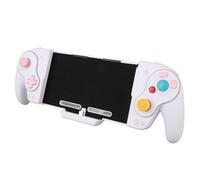 Cuifati Wireless Controller for SwitchOLED, One - Piece Joypad for Handheld Mode with Adjustable Turbo Vibration, Programmable Macro, RGB Light (White)