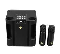 Cuifati Wireless Karaoke Speaker, Bluetooth Karaoke Machine with 2 Wireless Microphones and Subwoofer, for Home Party Camping Outdoor Singing