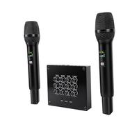 Cuifati Wireless Microphone, Professional Dual UHF Karaoke Mic System with Integrated Equalizer, for Singing, Speech, Sound Card, Speaker, Amplifier