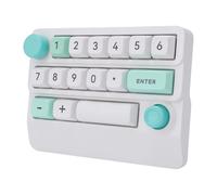 Cuifati Wireless RGB Mechanical Numeric Keypad, Hot Swappable Macro Programmable 15 Key Keyboard with Numpad Joystick Knob Control, for PC Laptop IOS (White Green)