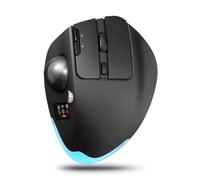 Cuifati Wireless Trackball Mouse, 8 Buttons 8000 DPI Color LCD Display Silent RGB Gaming Mouse, 730mAh Rechargeable with Triple Mode for Work Design (Black)