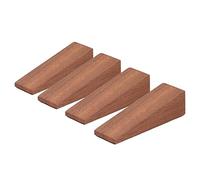 Cuifati Wooden Door Stopper 4 Pcs Non Slip Solid Beech Wood Door Wedges, Strong Durable Triangular Stop for Living Room Bathroom Room, Anti Slip Blocker for Bottom of