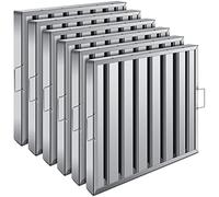 Cuilvu Commercial Kitchen Range Hood Filters, 19.5W x 19.5H Inch, 430 Stainless Steel, 7 Grooves, Pack of 6, Compatible with Range Hood & Exhaust Hood