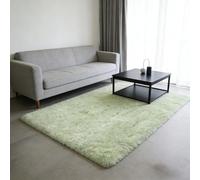 CUIMEI Anti Slip Rug Underlay 90 x 215 cm, Modern, Fluffy, Non-Slip Underside, Washable up to 30°C, Super-Soft, Fur Look, For Bedroom Rug for Bedrooms Living Room, Light Green