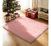 CUIMEI Area Rugs Large 145 x 300 cm, Modern, Classical Design, Rectangular, Foldable, 100% Polyester, Warm, for Kids Room Super Soft Fluffy Shaggy Rug, Pink