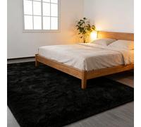 CUIMEI Kitchen Rugs Non Slip Washable 140 x 340 cm, Modern, Classical Design, Rectangular, Foldable, 100% Polyester, Warm, for Kids Room Vintage Area Rug for Living Room, Black