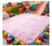 CUIMEI Large Shaggy Rugs 45 x 50 cm, Modern, Classical Design, Rectangular, Foldable, 100% Polyester, Warm, for Kids Room Vintage Design Rugs for Bedroom, Light Pink