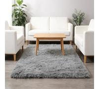 CUIMEI Machine Washable Rug 95 x 250 cm, Modern, Classical Design, Rectangular, Foldable, 100% Polyester, Warm, for Kids Room Pile for Bedroom Kitchen, Silver Gray