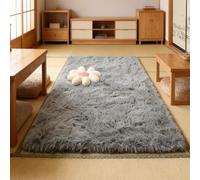 CUIMEI Rugs Living Room Extra Large 220 x 360 cm, Modern, Classical Design, Rectangular, Foldable, 100% Polyester, Warm, for Kids Room Fluffy Shag Lounge Area Rug, Silver Gray