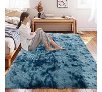 CUIMEI Rugs Living Room Small 150 x 190 cm, Modern, Classical Design,Rectangular, Foldable, 100% Polyester, Warm, for Kids Room Rugs Short Pile Rugs for Bedroom, Navy Blue