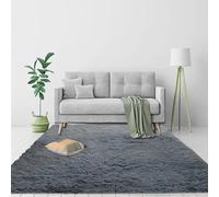 CUIMEI Rugs Non Slip Washable 65 x 95 cm, Non Shedding, Anti Slip, Modern Super Soft Thick Pile, Machine Washable,For Living Room Soft Rug Fluffy Modern Floor Rugs, Silver Gray