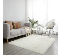 CUIMEI Shaggy Rugs for Living Room 120 x 235 cm, Modern, Classical Design, Rectangular, Foldable, 100% Polyester, Warm, for Kids Room Area Rugs Large Non Slip, off white