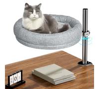 Cuipingoo Cat Bed - Desk Cat Nest with 360 Rotation & Adjustable Height - Soft & Comfortable - Indoor Cats Up to 40 lbs (Grey)