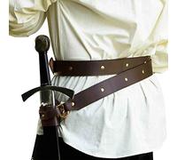 Cuir Épée Grenouille Chevalier Médiéval Pirate Porte-Épée Ceinture Renaissance Cosplay Costume Accessoire Rétro Épée Ceinture Pour Hommes Adultes, LLHJUNUK, Marron
