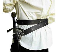 Cuir Épée Grenouille Chevalier Médiéval Pirate Porte-Épée Ceinture Renaissance Cosplay Costume Accessoire Rétro Épée Ceinture Pour Hommes Adultes, LLHJUNUK, Noir