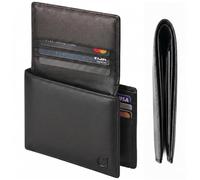 Cuir Jackets Top Grain Leather Wallet for Men | RFID Blocking Genuine Leather Wallets for Men | Secure and Durable Extra Capacity Bifold Wallet with 2 ID Windows and Upto 9 Card Slots, Black, 4.5x3.5