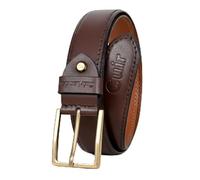 Cuir London Full Hide Leather Belt for Men | Premium Quality, Antique Brass Buckle, Durable Stitching | Perfect to Style with Both Casual and Formal Looks, 30 to 48 inches, Brown