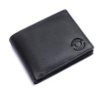 Cuir London Genuine RFID Wallet | Premium Buff and Cow Leather, Features 6 Pockets Including a Convenient Coin Pocket and 7 Card Slots | Secured, Stylish, A Must-Have Accessory - 11.5x9 cm, Black
