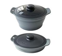 Cuiseur Vapeur En Silicone Pour Des Repas Sains Casserole À Soupe Pliable Pour Friteuse À Air Ne Passe Pas Vaisselle Gadget De Cuisine Pour La Maison (Grey, 22x12cm)