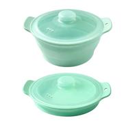 Cuiseur Vapeur En Silicone Pour Des Repas Sains Casserole À Soupe Pliable Pour Friteuse À Air Ne Passe Pas Vaisselle Gadget De Cuisine Pour La Maison (Green, 22x12cm)