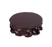 CUISGOR Bonsai Pedestal Strange Stone Base Solid Wood Can be Dug Into The Flower Pot Ornament Base Jade Stone Round Raised Tray Estante Para Plantas En Interiores(L)