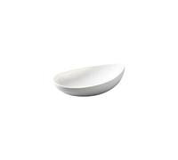 CUISGOR Ceramic Dinner Plates 9.5-inch Ceramic Pure White Special-Shaped Stone Long Plate Cold Dish Deep Irregular Rectangular Restaurant Club Tableware Special Dining Plates(9.5 in)