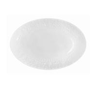 CUISGOR Ceramic Dinner Plates Embossed Oval Plate Ceramic Household Western Food Dish Tableware Dining Plates(S)