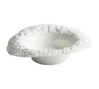 CUISGOR Ceramic Dinner Plates Imitation Rock Grain Ceramic Bowl Pasta Plate White Ceramic Salad Plate Home Deep Soup Plate Dinner Plate Dining Plates(8.5 inches)