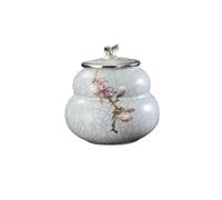 CUISGOR Tea Tin Ceramic Loose Tea Storage Tank Small Portable Travel Pu'er Red And Green Tea Ceramic Sealed Tank Storage Tank Single Tank Tea Canister(C)
